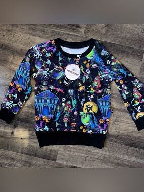 Twisted Lily Mysterium Nightmare Before Christmas Bamboo Terry Crewneck 3T